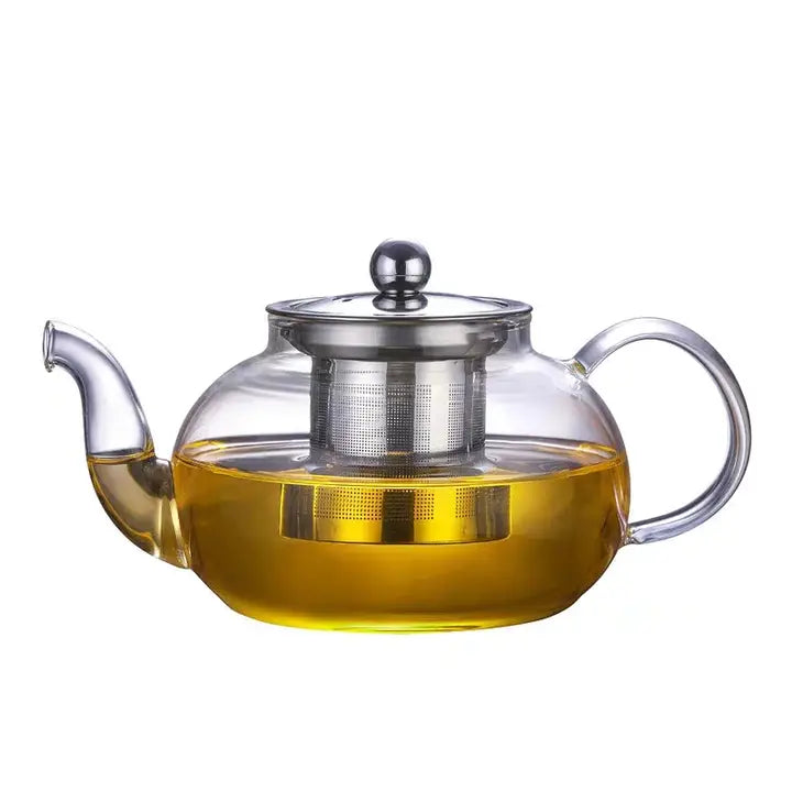 Glass Teapot w/Stainless Steel Infuser & Lid - 40 oz
