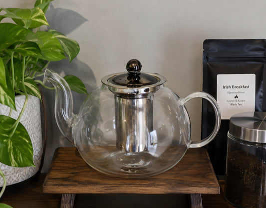 Glass Teapot w/Stainless Steel Infuser & Lid - 40 oz